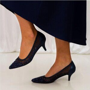 XYD Navy Blue Mesh Heels